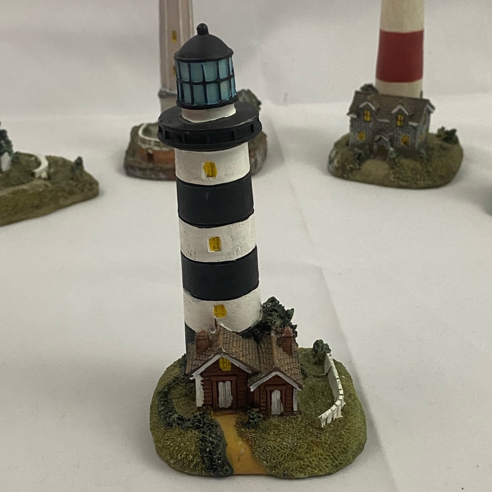 Tradewind Bay By the Shore Polystone Black and White Striped Lighthouse